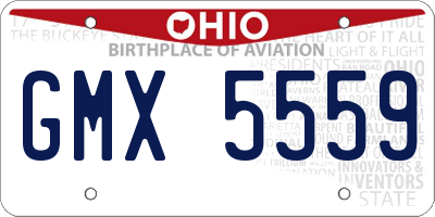 OH license plate GMX5559