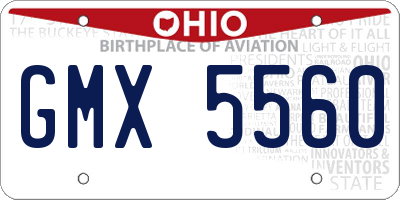 OH license plate GMX5560