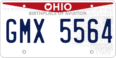 OH license plate GMX5564