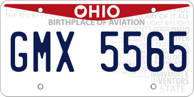 OH license plate GMX5565
