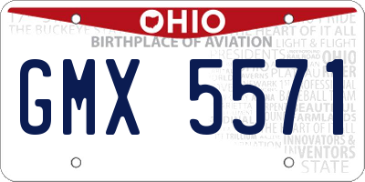 OH license plate GMX5571
