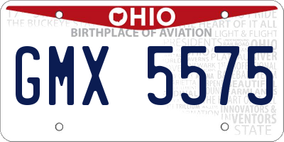 OH license plate GMX5575