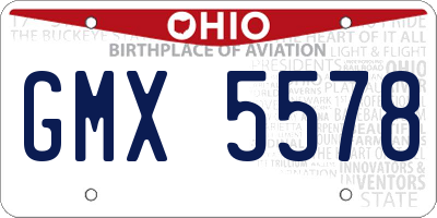 OH license plate GMX5578