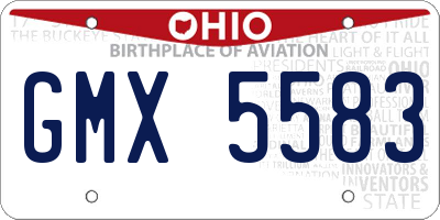 OH license plate GMX5583