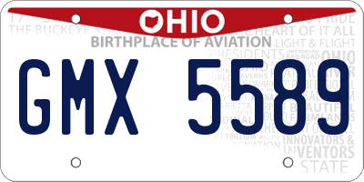 OH license plate GMX5589