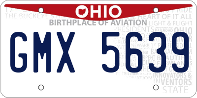 OH license plate GMX5639