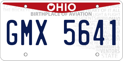 OH license plate GMX5641