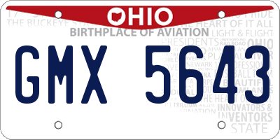 OH license plate GMX5643