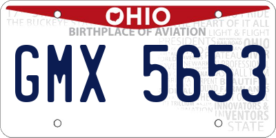 OH license plate GMX5653