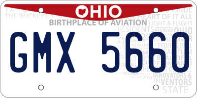 OH license plate GMX5660