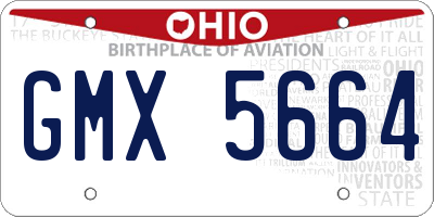 OH license plate GMX5664