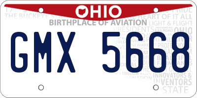 OH license plate GMX5668