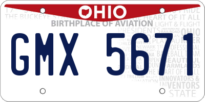 OH license plate GMX5671