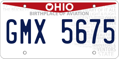 OH license plate GMX5675