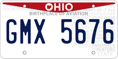 OH license plate GMX5676