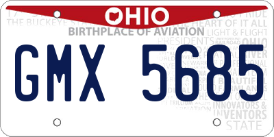 OH license plate GMX5685