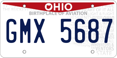 OH license plate GMX5687