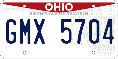 OH license plate GMX5704