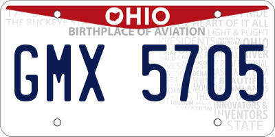 OH license plate GMX5705