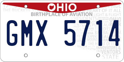 OH license plate GMX5714