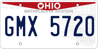 OH license plate GMX5720