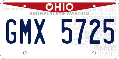 OH license plate GMX5725