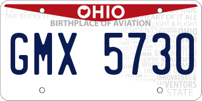 OH license plate GMX5730