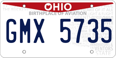 OH license plate GMX5735