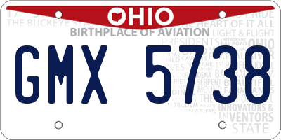 OH license plate GMX5738