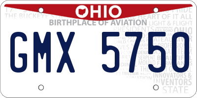 OH license plate GMX5750