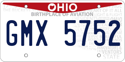 OH license plate GMX5752