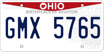 OH license plate GMX5765