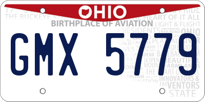 OH license plate GMX5779