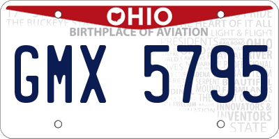 OH license plate GMX5795