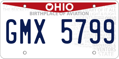 OH license plate GMX5799