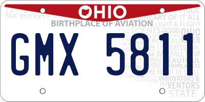 OH license plate GMX5811