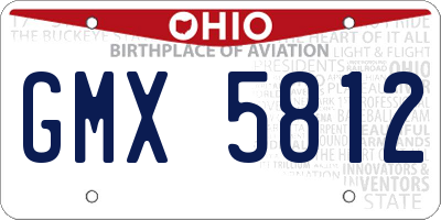 OH license plate GMX5812