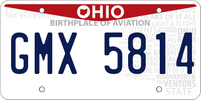 OH license plate GMX5814