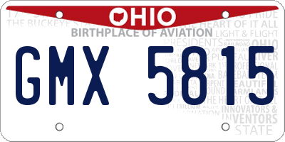 OH license plate GMX5815