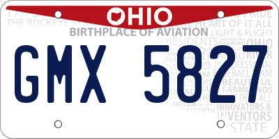 OH license plate GMX5827