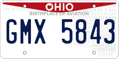 OH license plate GMX5843