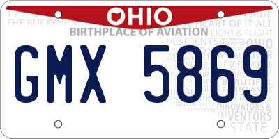 OH license plate GMX5869