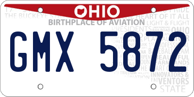 OH license plate GMX5872