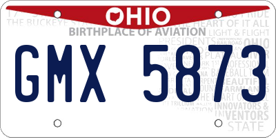 OH license plate GMX5873