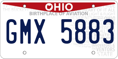 OH license plate GMX5883