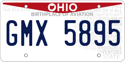 OH license plate GMX5895