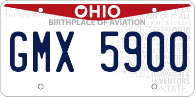 OH license plate GMX5900