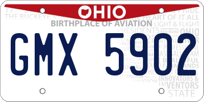 OH license plate GMX5902