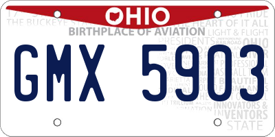 OH license plate GMX5903