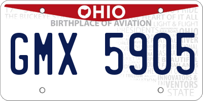 OH license plate GMX5905